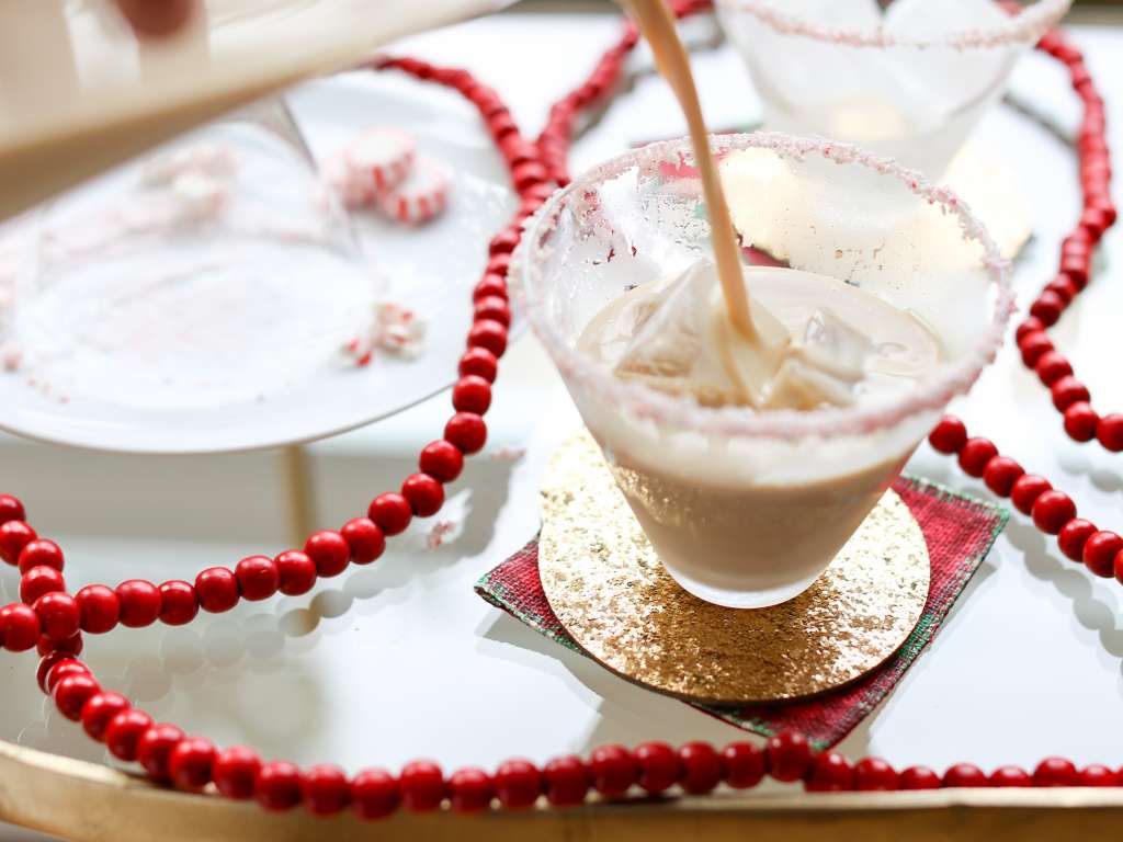 Candy Cane White Russian recipe from milk life for holiday entertaining (sponsored)