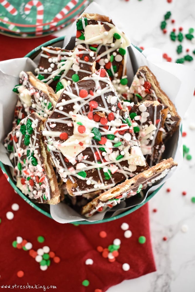 Creative Christmas bark recipes: Christmas Crack at Stress Baking