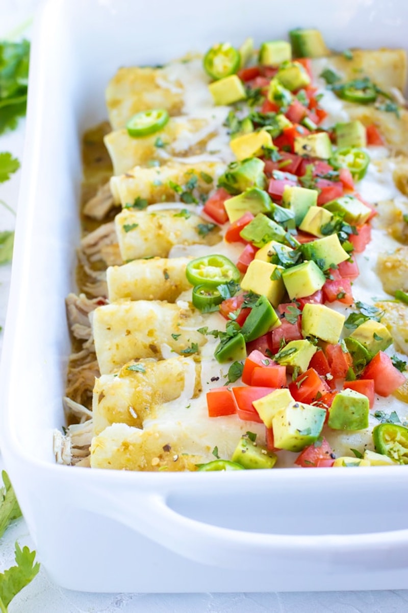 Weekly meal plan: Chicken Verde Enchiladas at Evolving Table