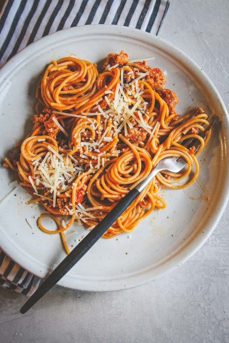 Weekly meal plan: Spaghetti and Meat Sauce at Sweet Phi