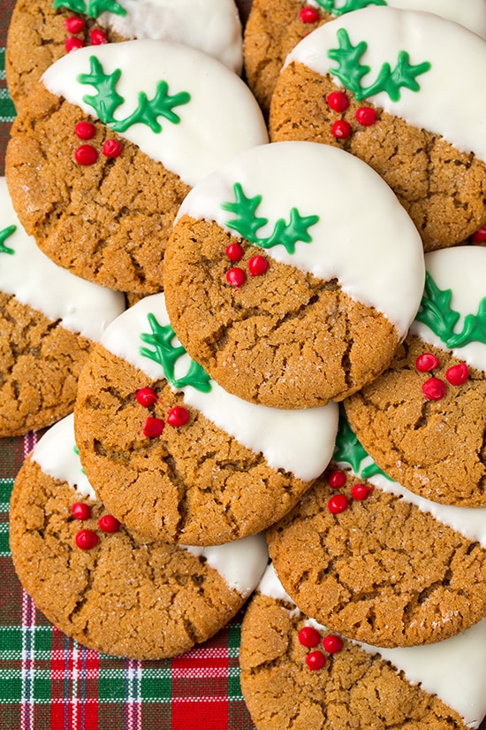 Our families' favorite holiday recipes: White chocolate dipped ginger cookies recipe from Cooking Classy
