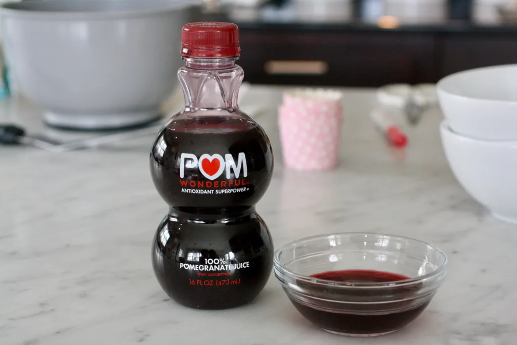 How to make natural pink frosting: Trying POM juice | ©Jane Sweeney Cool Mom Eats