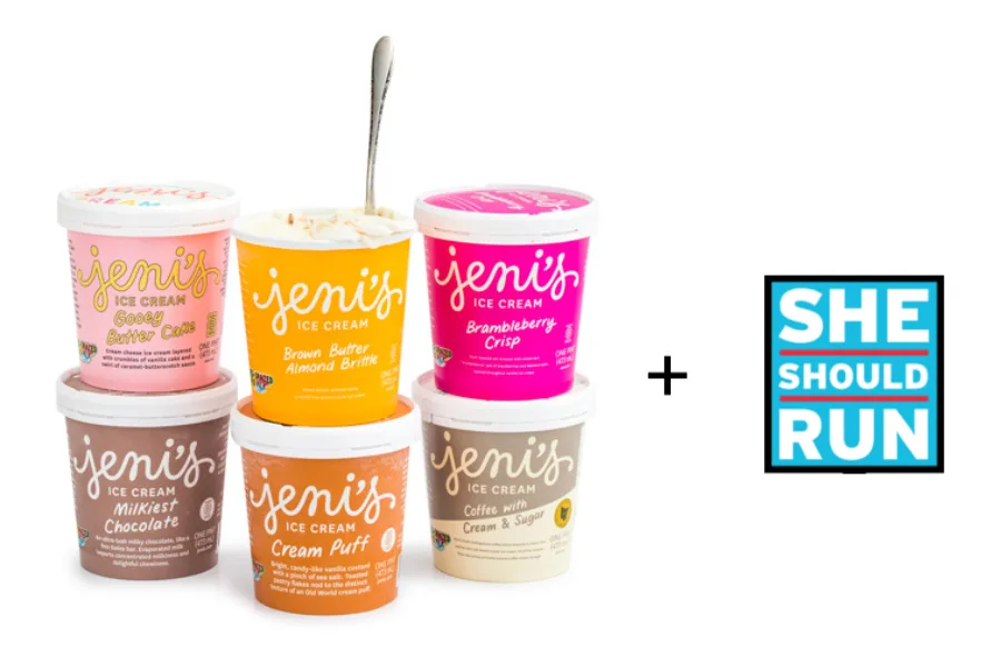 Jeni's Ice Cream for Breakfast Collection is donating 100% of profits to She Should Run to help more women run for office in the US