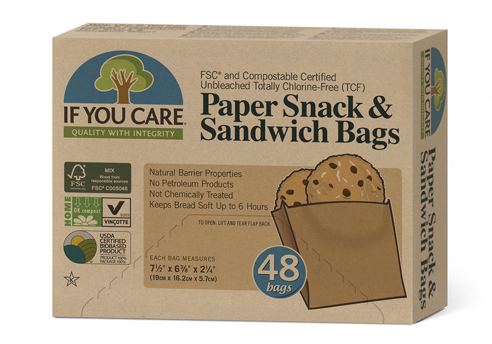 Plastic bag alternatives for school lunch: If You Care paper sandwich bags