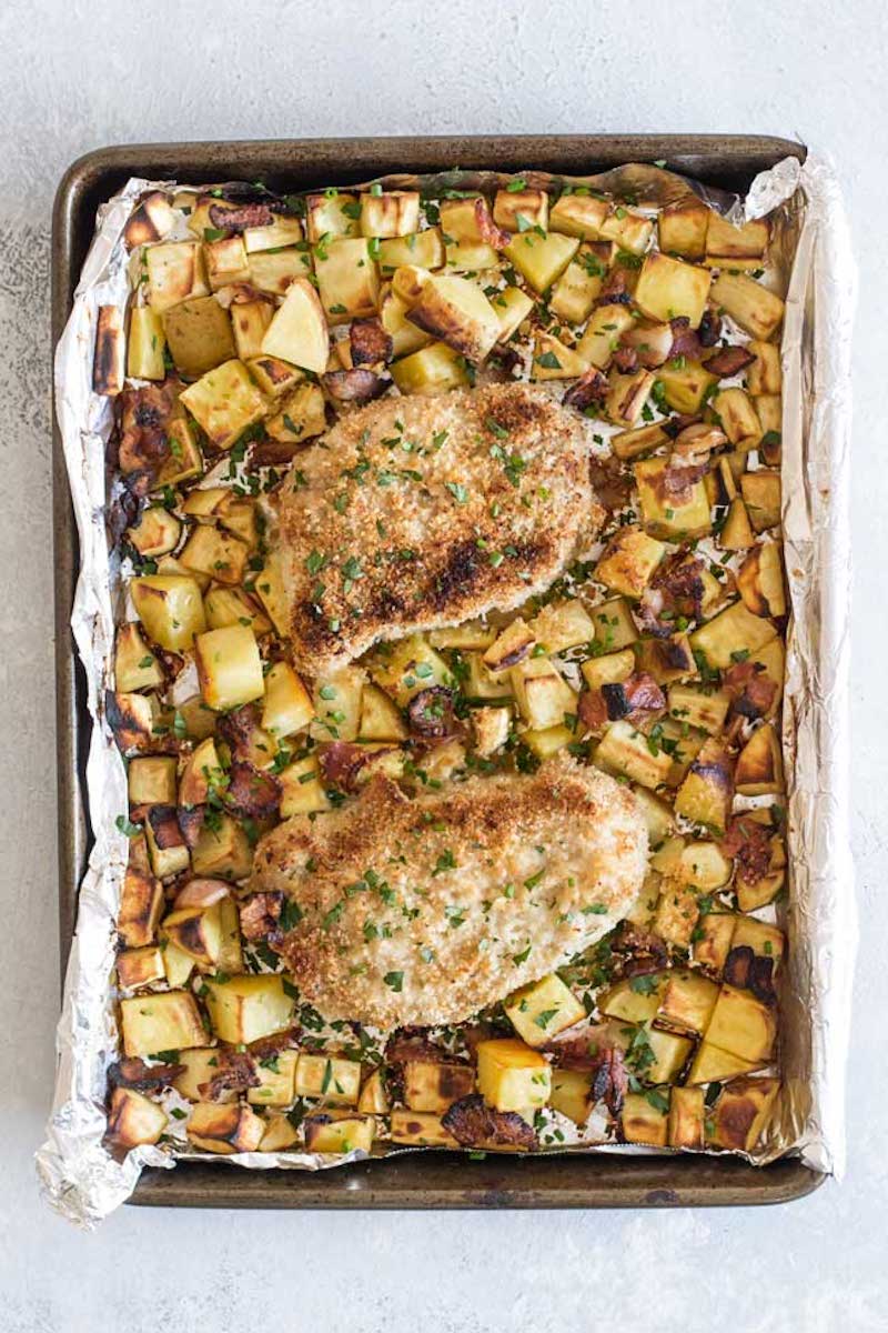 Weekly meal plan: Sheet Pan Pork Chops at Girl Gone Gourmet