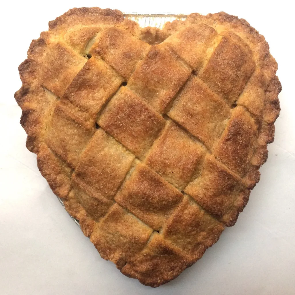 Deep dish heart-shaped made-to-order pies delivered from Cutie Pies NYC for Valentine's Day 