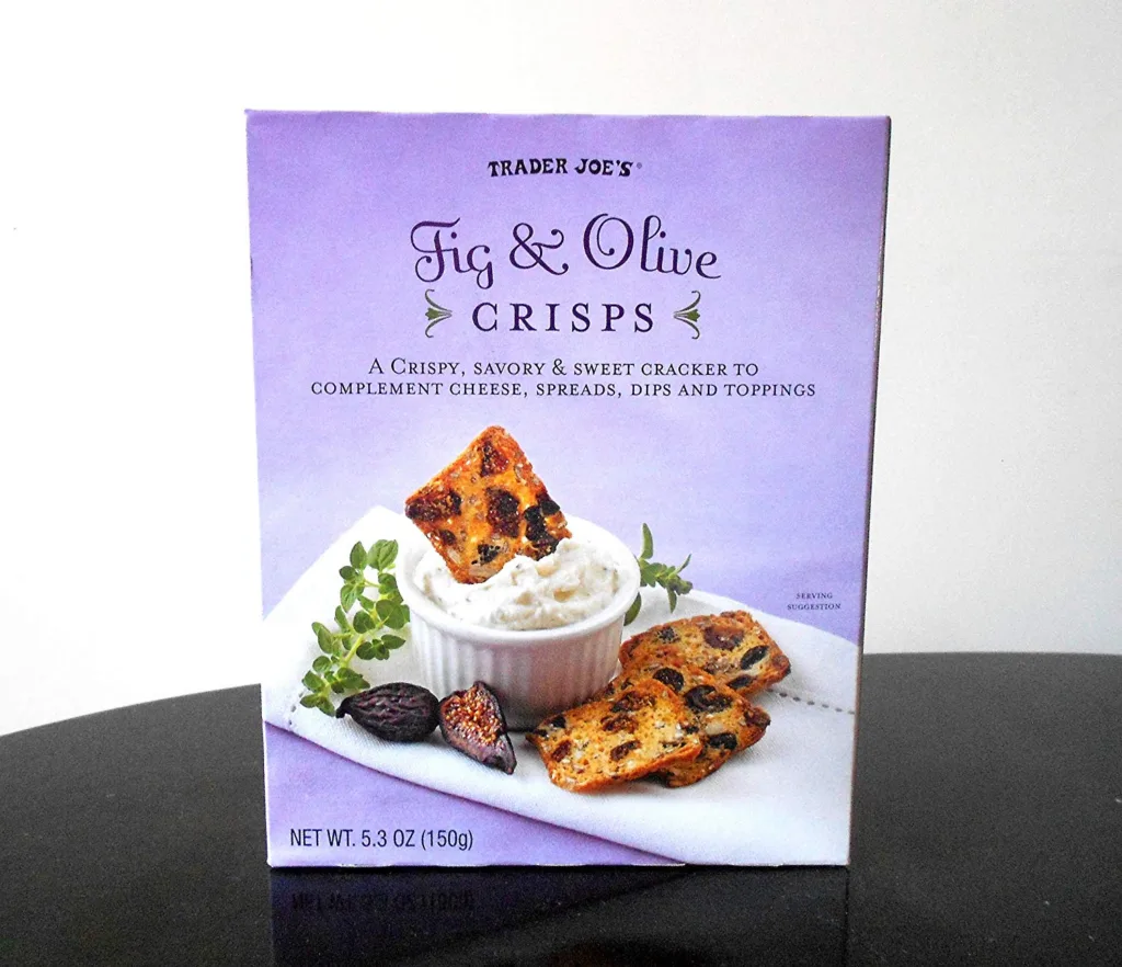 Best Trader Joe's low-sugar snacks: Fig & Olive Crisps 