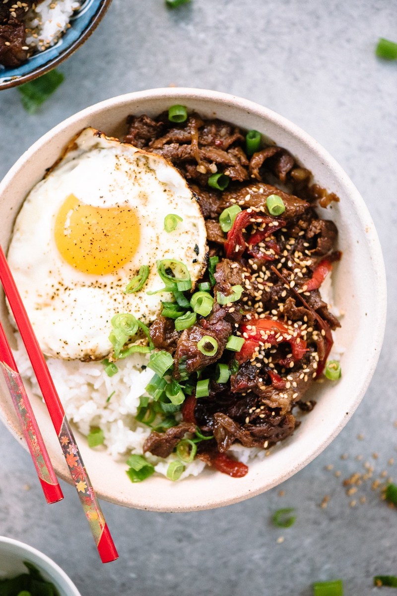 Weekly meal plan: Gyudon Beef Bowls at Apple of My Eye