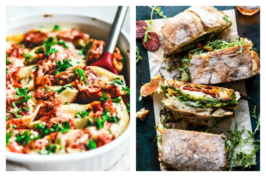 Weekly meal plan: Stuffed Pasta at Killing Thyme and Italian Subs at Halfbaked Harvest