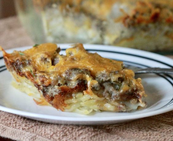 Egg-free brunch ideas: Egg-Free Sausage Hash Brown Bake | Safely Delish