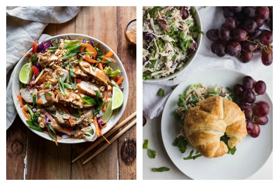 Weekly meal plan: Thai Noodle Bowls at Modern Crumb and Chicken Salad Sandwiches at Sarah J. Hauser