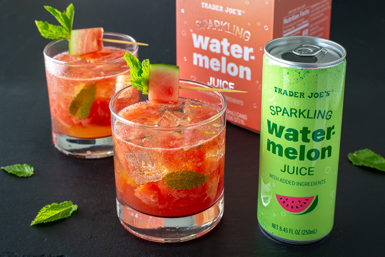 The best Trader Joe's products for Memorial Day parties: Sparkling Watermelon Juice for cocktails and mocktails galore