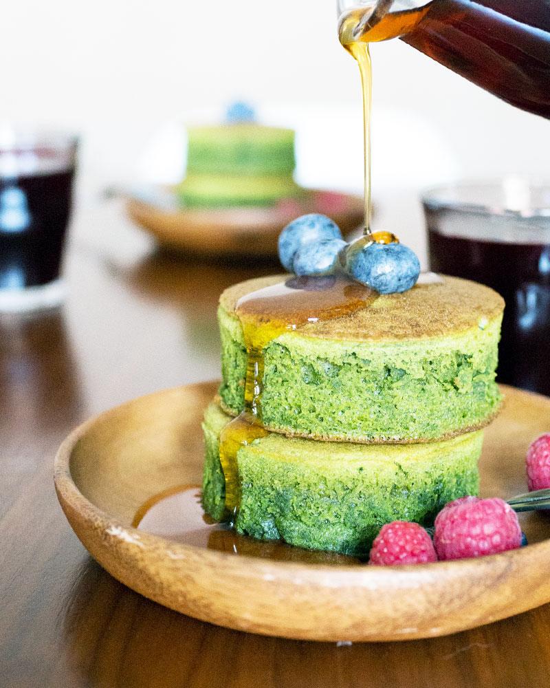 Japanese fluffy pancake recipes: Matcha pancakes at Oh How Civilized Japanese fluffy pancake recipes: Matcha pancakes at Oh How Civilized
