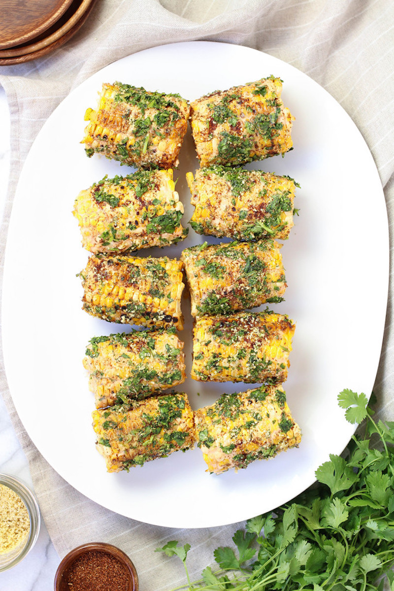 Vegan BBQ dishes for summer: Mexican Elote at The Mostly Vegan 