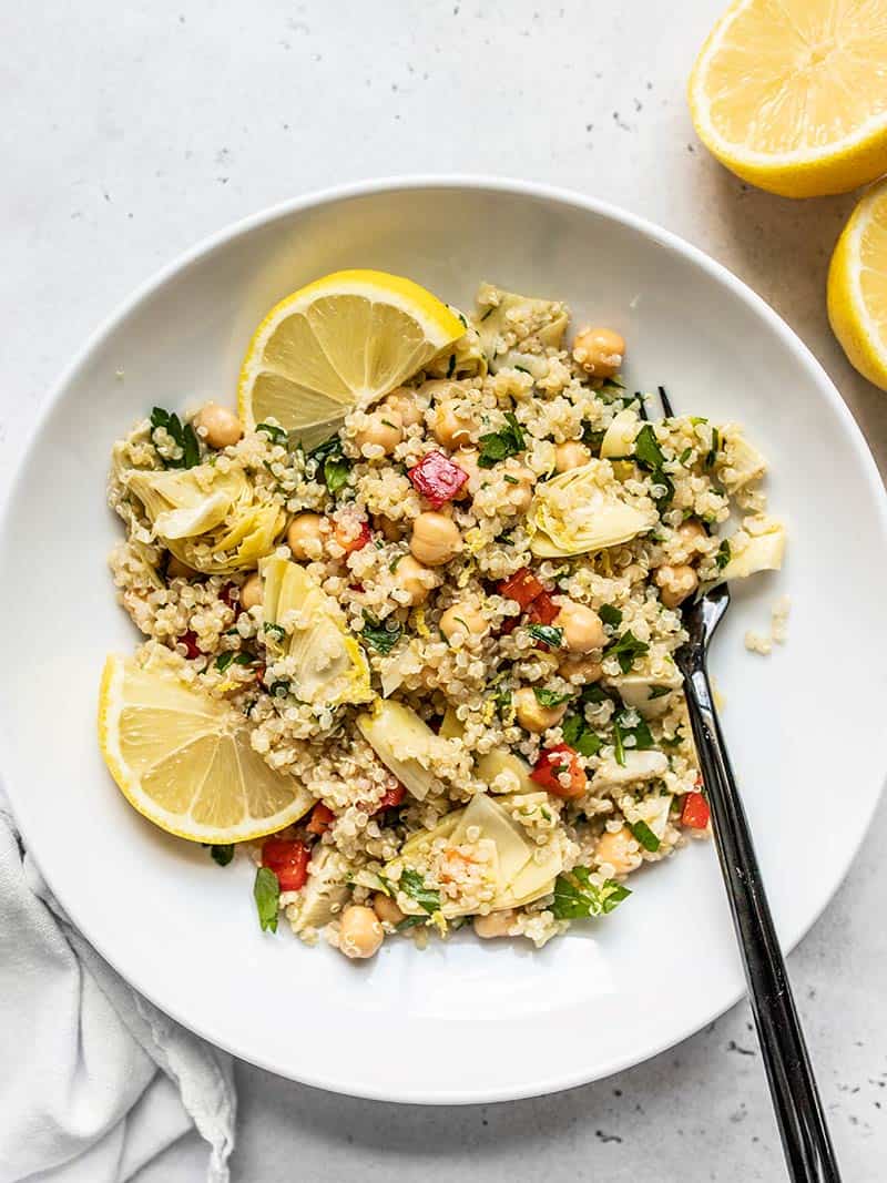 5 meals under $10: Lemony Artichoke and Quinoa Salad from Budget Bytes.