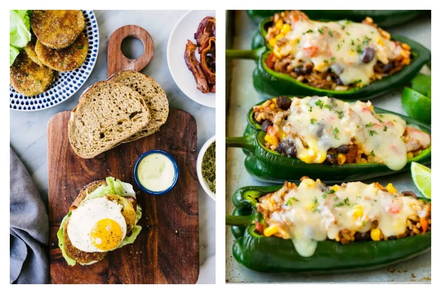 Weekly meal plan: Sandwiches at Our Salty Kitchen and Stuffed Peppers at Dinner at the Zoo