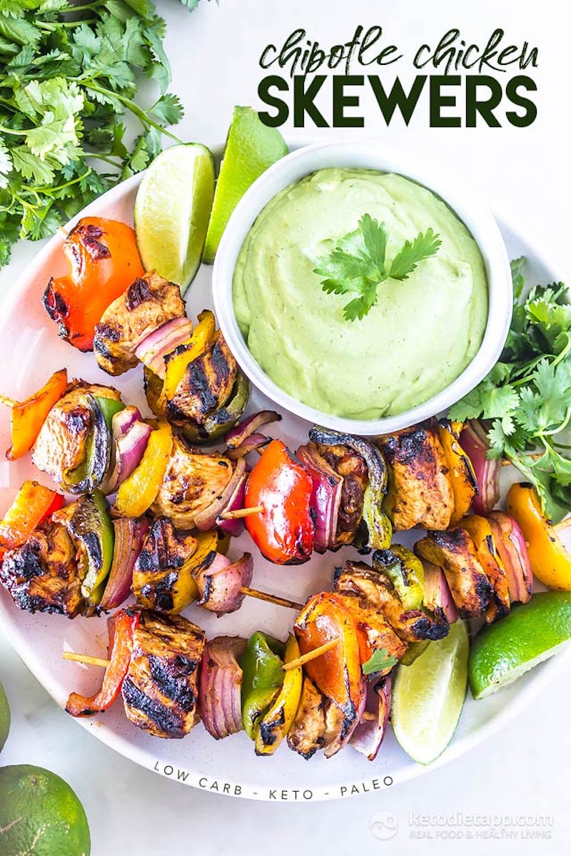 Weekly meal plan ideas: Chicken and veggie skewers at Keto Diet