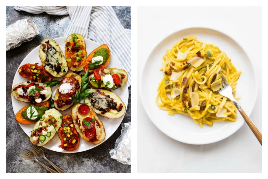 Weekly Meal Plan: DIY Potatoes at Platings and Pairings and Butternut Squash Pasta at Our Food Fix
