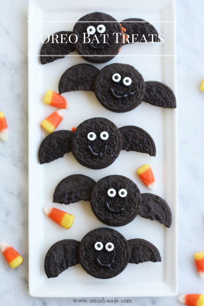 Easy Oreo Halloween treats for kids: Oreo Bat Treats at Or So She Says