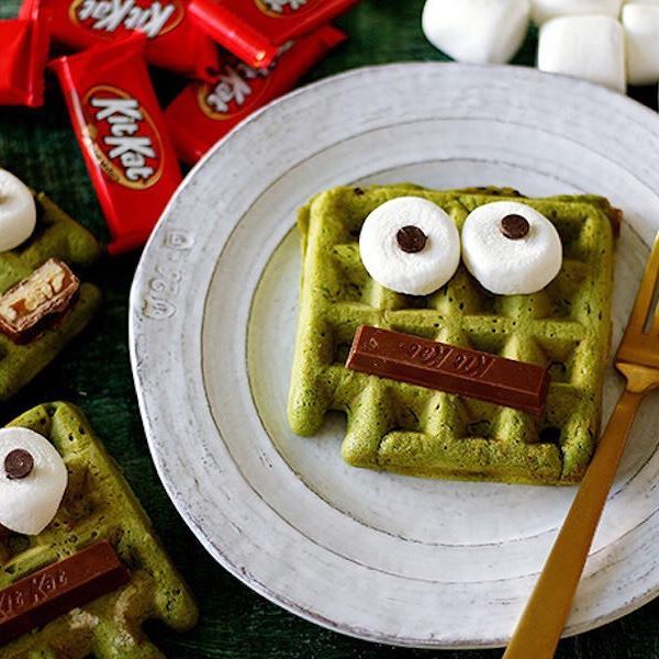 Easy Halloween treats on Instagram: Frankenstein waffle by Handmade Charlotte