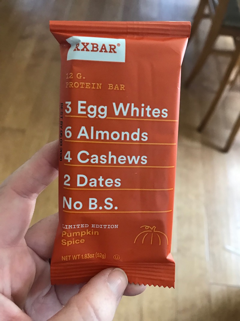 Pumpkin spice snacks: Rx Bar