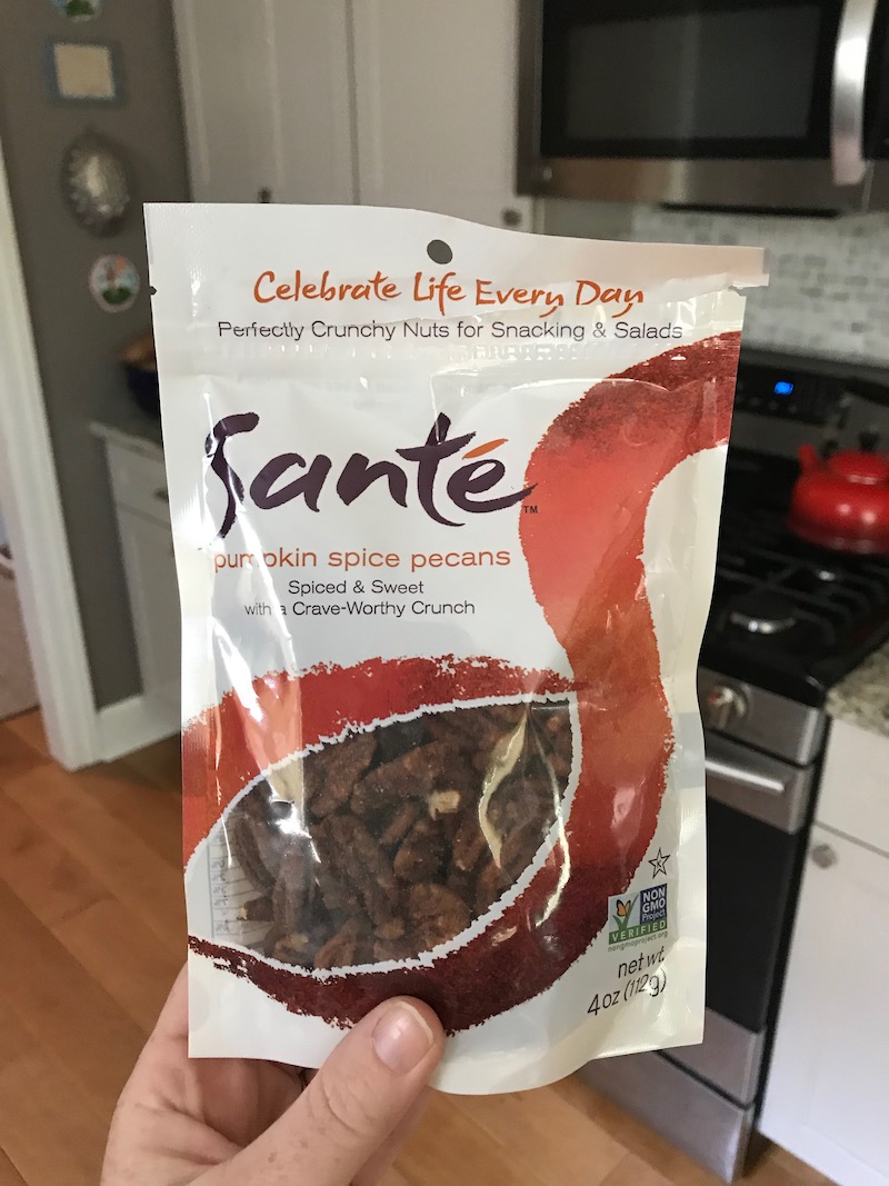 Pumpkin Spice snacks: Santé pumpkin spice pecans | Photo (c) Kate Etue for Cool Mom Picks 