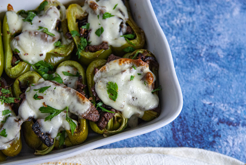 Weekly meal plan: Philly Cheesesteak Stuffed Peppers at The Seasonal Junkie