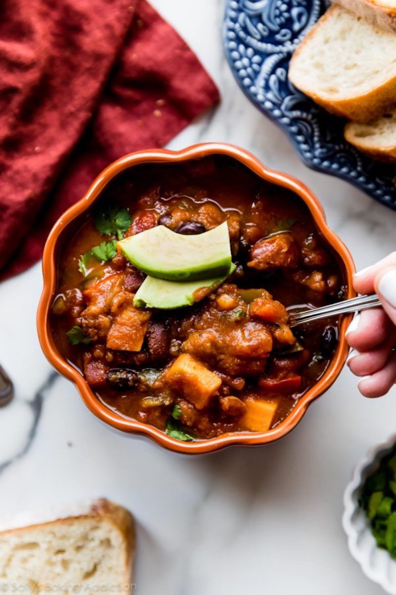 Weekly meal plan: Pumpkin Chili at Sally's Baking Addiction