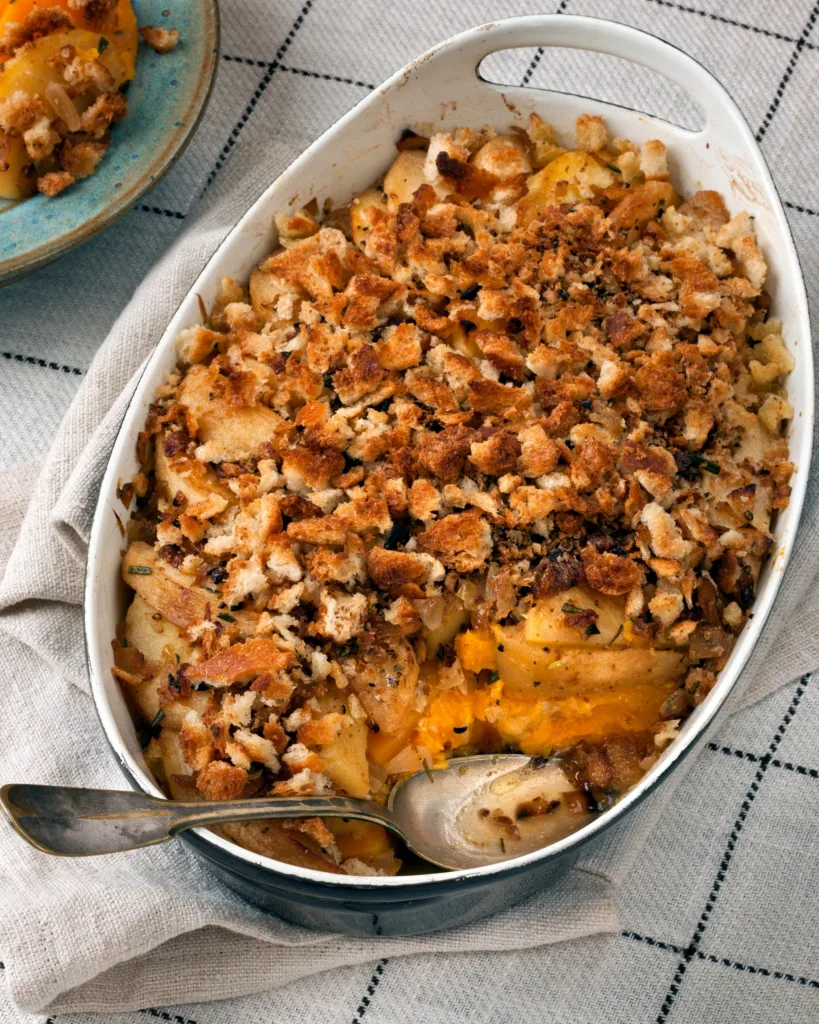 Thanksgiving dinner help: Apple Squash Gratin: From The Apple Lover’s Cookbook by Amy Traverso. Reprinted with permission by W.W. Norton & Company. Photos © Squire Fox.