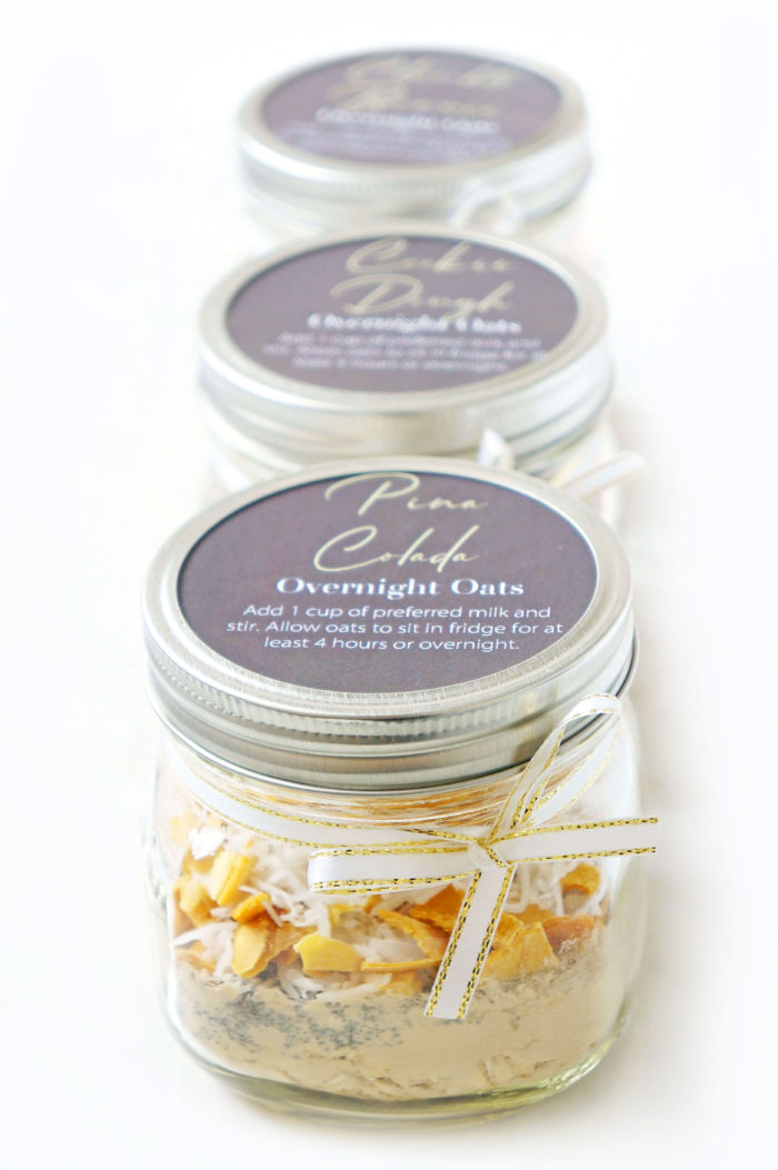 Overnight oats mason jar gifts from Haute and Healthy Living