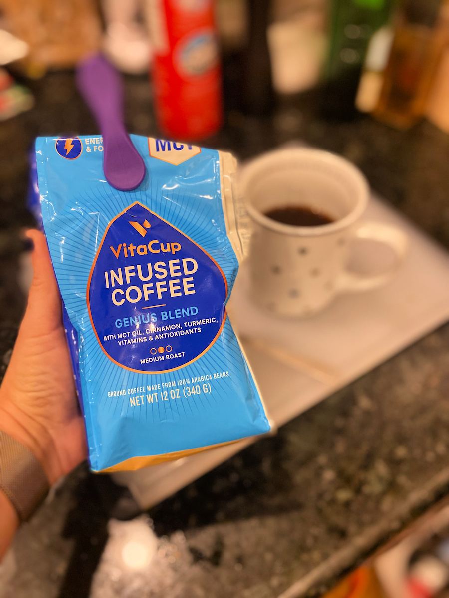 VitaCup Genius Blend coffee is infused with vitamins and MCT oil for energy and focus...and it works!