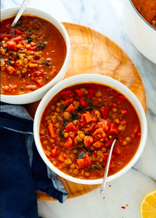 Good luck foods for new year: Best Lentil Soup by Cookie and Kate 