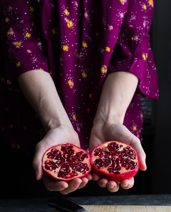 Good-luck foods for new year: Pomegranate on Sweet Peas and Saffron
