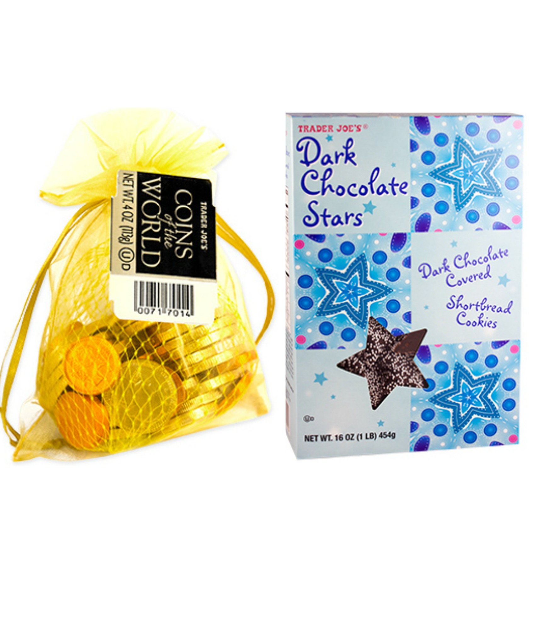 Trader Joe's gifts | Hanukkah gelt and star cookies Trader Joe's gifts | Hanukkah gelt and star cookies