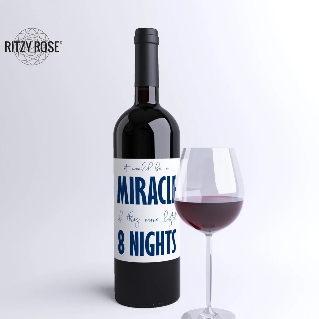 Funny Hanukkah wine labels for hostess gifts or your own party | The Ritzy Rose