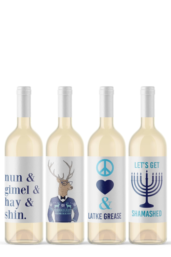 Funny Hanukkah wine labels from the Ritzy Rose: Comes in a set of 8, one for each night Funny Hanukkah wine labels from the Ritzy Rose: Comes in a set of 8, one for each night