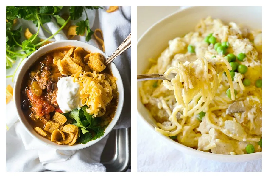 Weekly meal plan: Chili at Kitschen Cat and Turkey Tetrazzini at This Is How I Cook