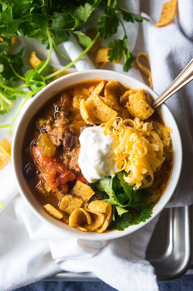 Weekly meal plan: Slow Cooker Chili at Kitschen Cat