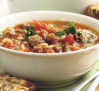 5-Ingredient Soups: Sausage-Barley Soup by Oxmoor House for My Recipes