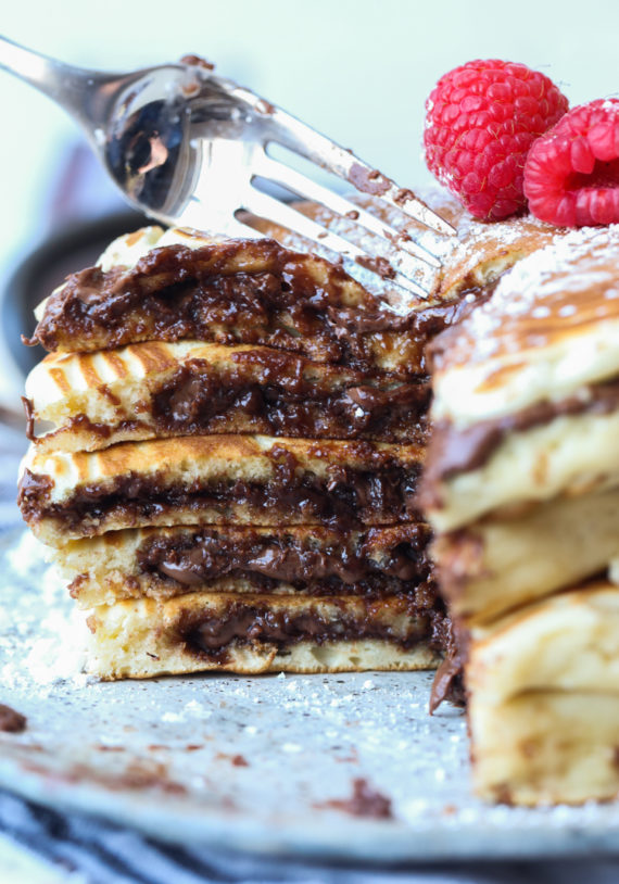 Indulgent pancake hacks forNational Pancake Day: Nutella-stuffed pancakes from Cookies & Cups