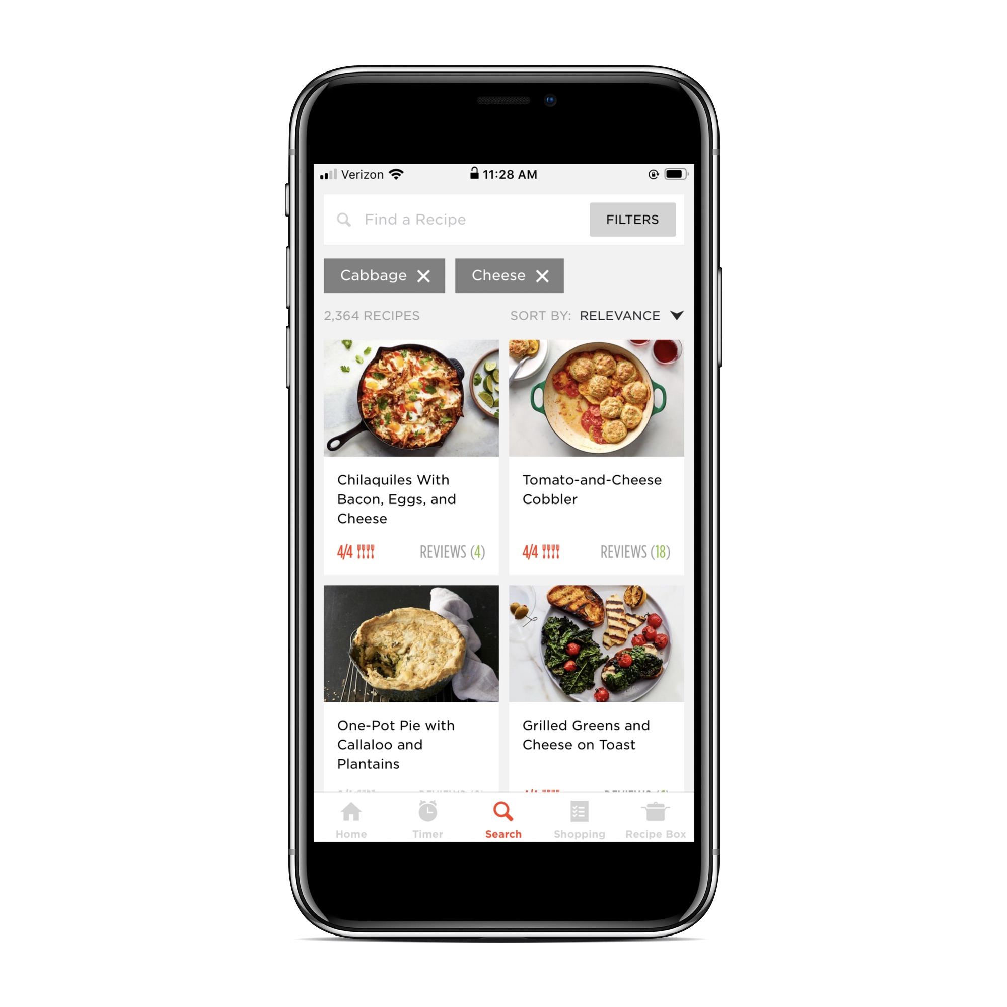Recipe apps that let you search by ingredient: Epicurious