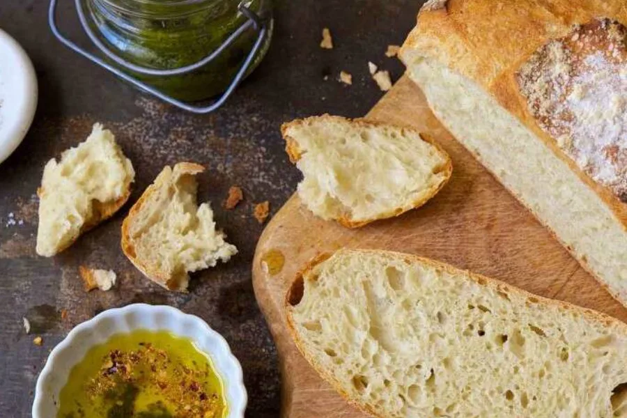 Make delicious and easy yeast bread like this no-knead bread from King Arthur Flour