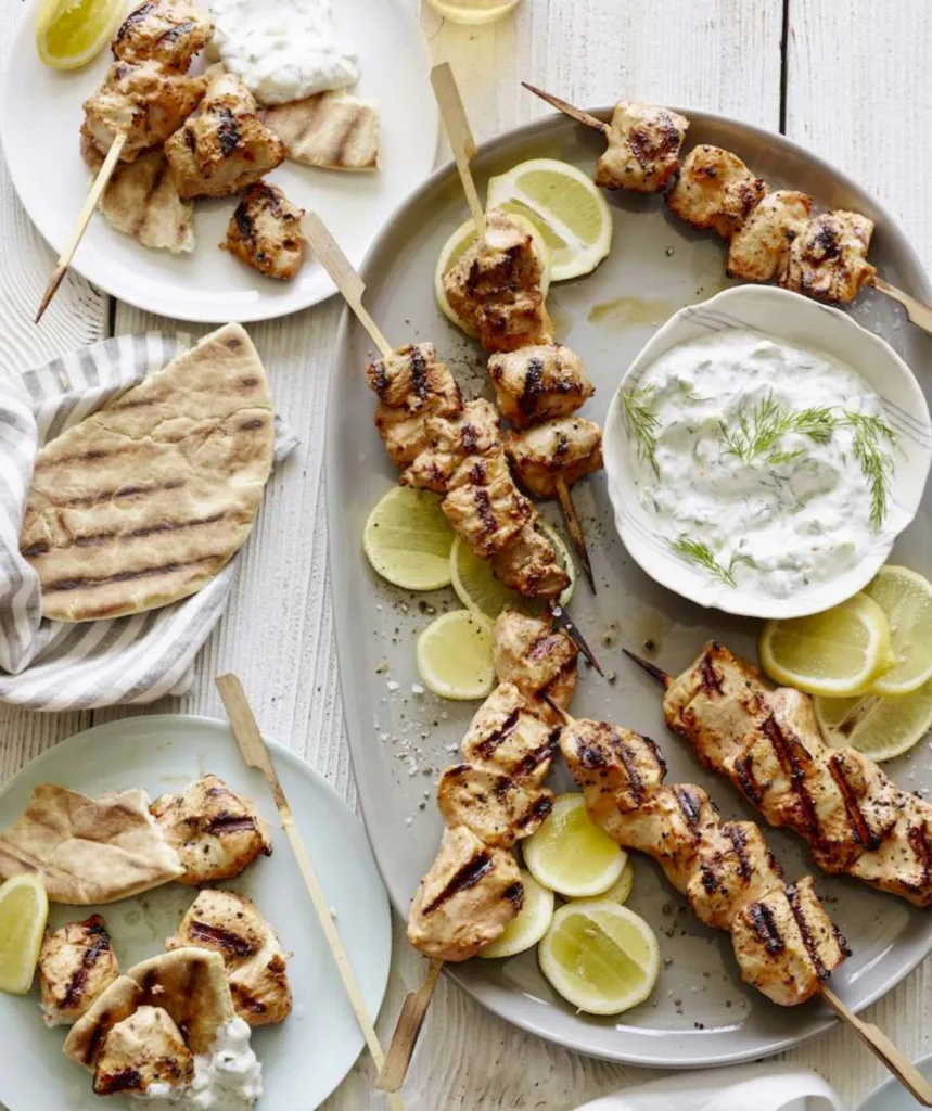 Yogurt Marinated Grilled Chicken Skewers from WhatsGabyCooking
