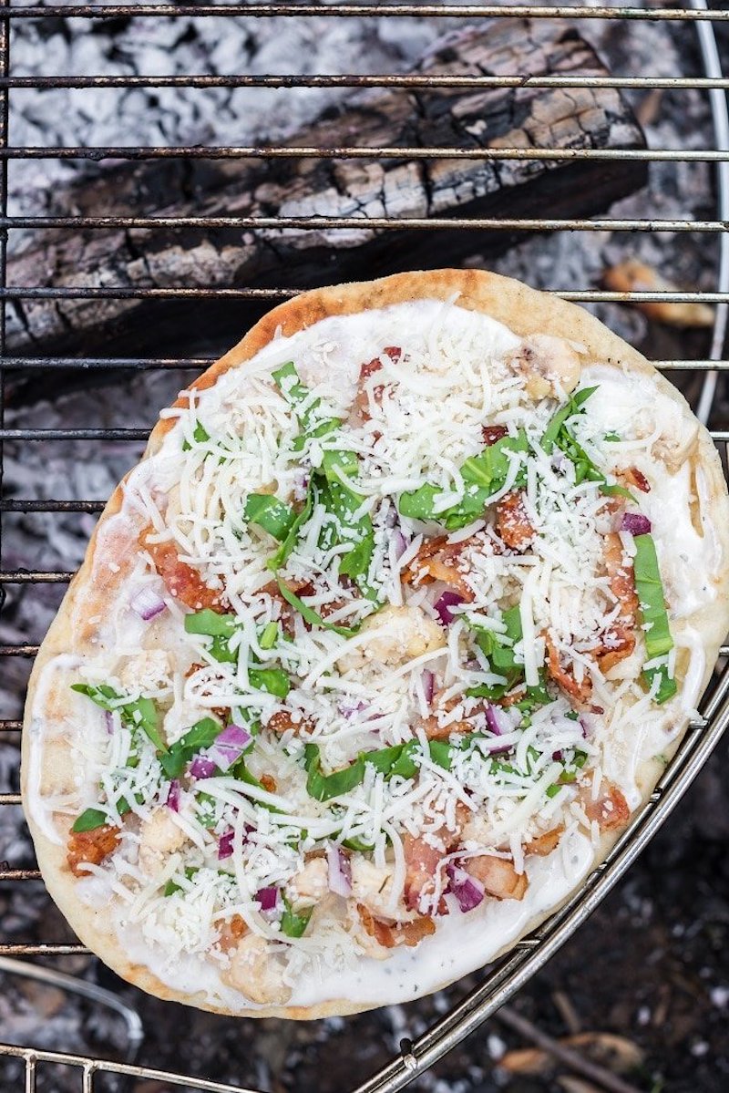 Easy backyard camping recipes: Campfire pizza at Spaceships and Laser Beams