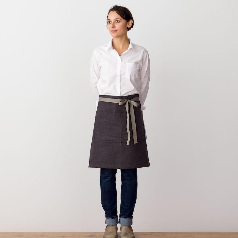 Modern aprons for spring we love: Bistro-style half apron at Reluctant Trader 
