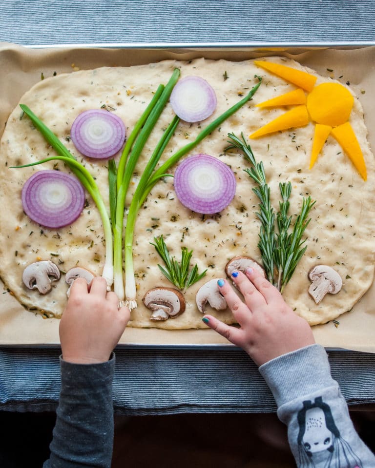 Sprouting Wild Ones shows how easy it is for kids to make Garden Focaccia for Easter Sprouting Wild Ones shows how easy it is for kids to make Garden Focaccia for Easter
