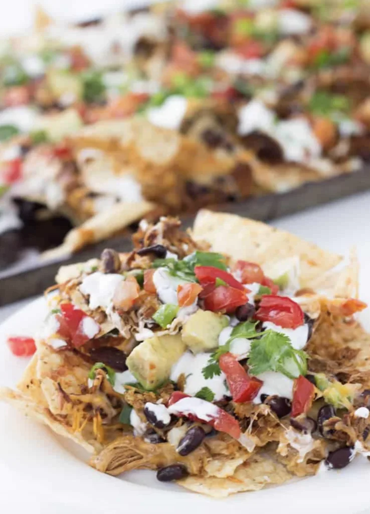 Great recipes from Black food bloggers: Shredded BBQ chicken nachos from A Classic Twist 