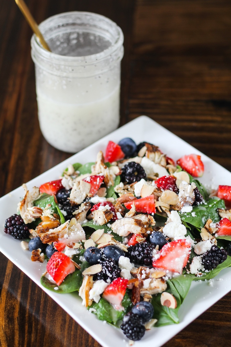 Seasonal berries recipes: Grilled Chicken and Berry Salad at Jen Around the World Seasonal berries recipes: Grilled Chicken and Berry Salad at Jen Around the World