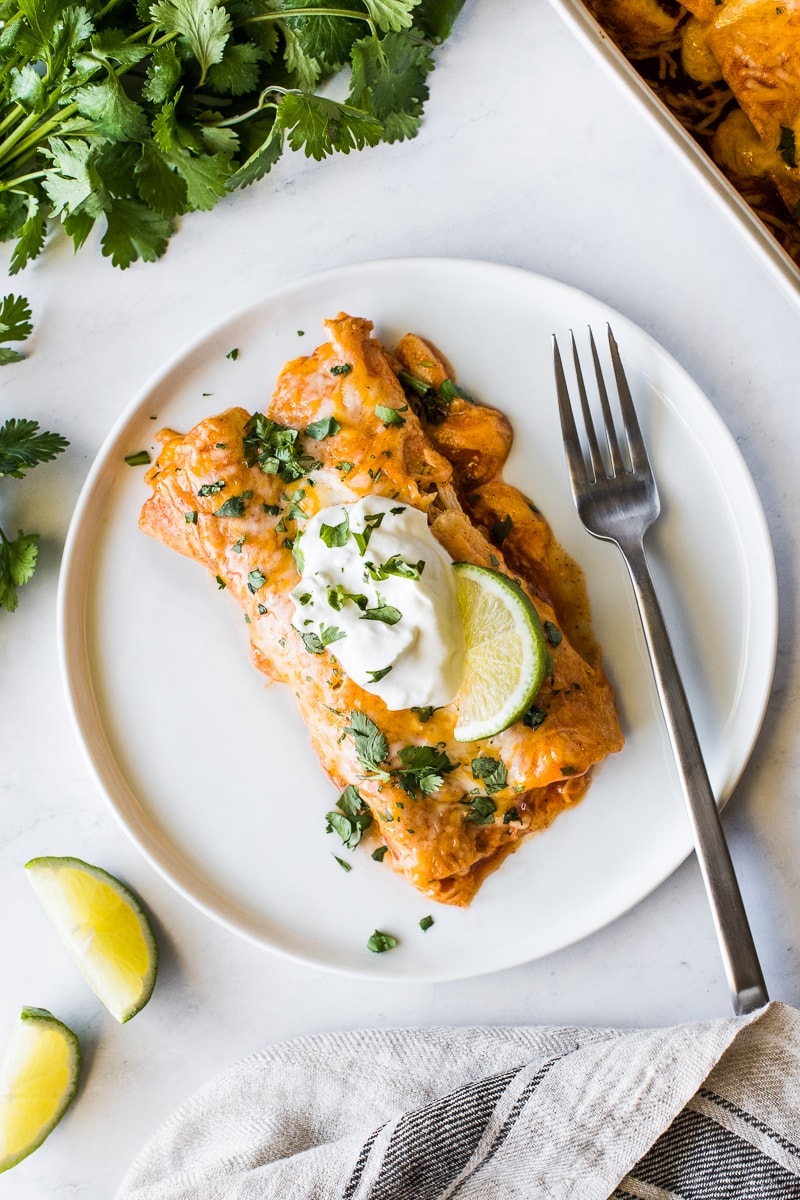Weekly meal plan ideas: Chicken Enchiladas at Isabel Eats