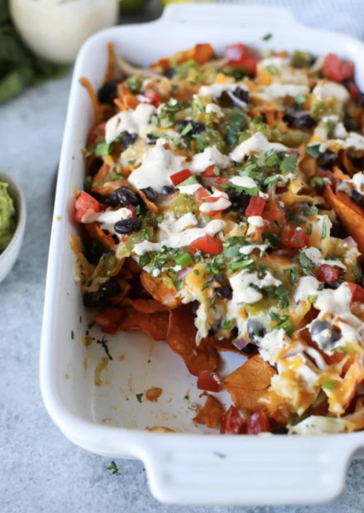 Loaded Sweet Potato Nachos from The Real Food RDs...plus a smart, easy shortcut! | 5 fantastic dinner recipes that offer twists on the same-old at Cool Mom Eats Loaded Sweet Potato Nachos from The Real Food RDs...plus a smart, easy shortcut! | 5 fantastic dinner recipes that offer twists on the same-old at Cool Mom Eats